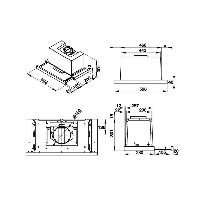 Máy hút mùi âm tủ Hafele HH-TG60E 539.81.073