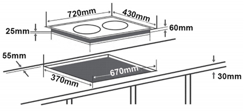 BẾP TỪ ĐÔI CHEFS EH-DIH866G