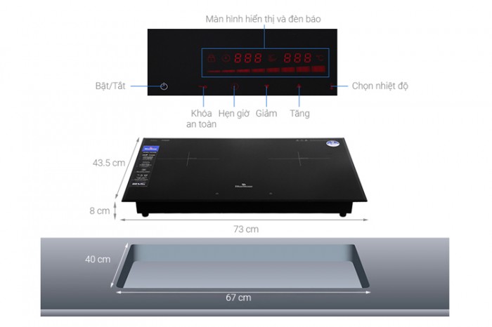 Bếp từ đôi Bluestone ICB-6948