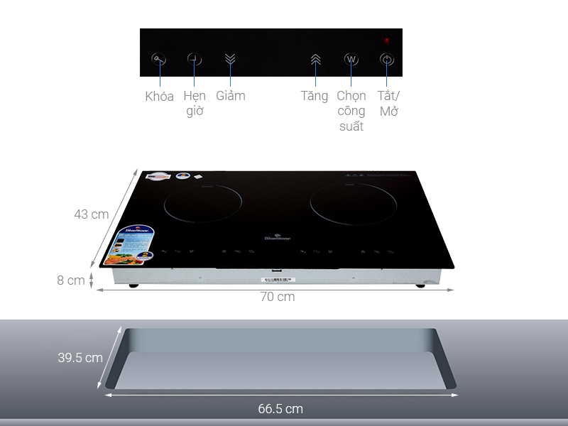 Bếp điện từ đôi Bluestone ICB-6811