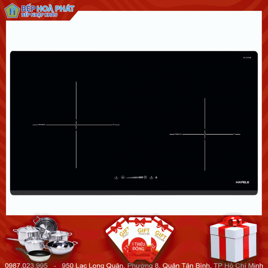 Bếp Điện Từ Hafele HC-I772D 536.61.645 2 Vùng Nấu