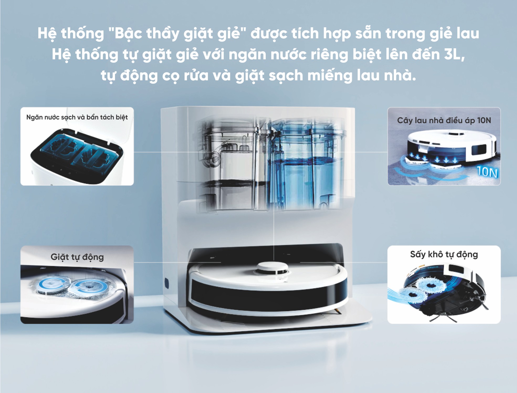 ROBOT HÚT BỤI LAU NHÀ HUBERT HB-S66W CỦA ĐỨC