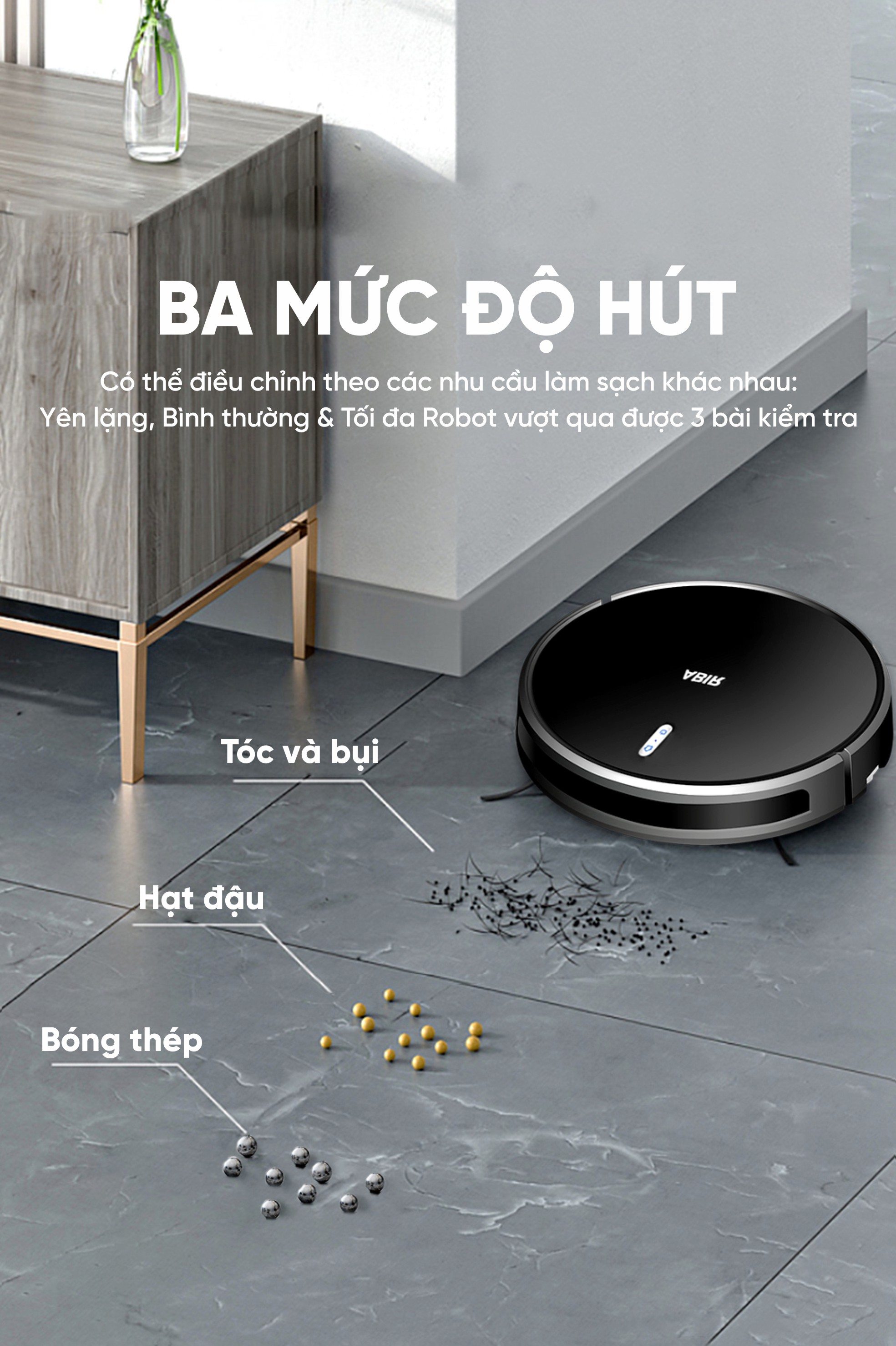 Robot hút bụi tự đổ rác Hubert HB-A68 Plus màu trắng