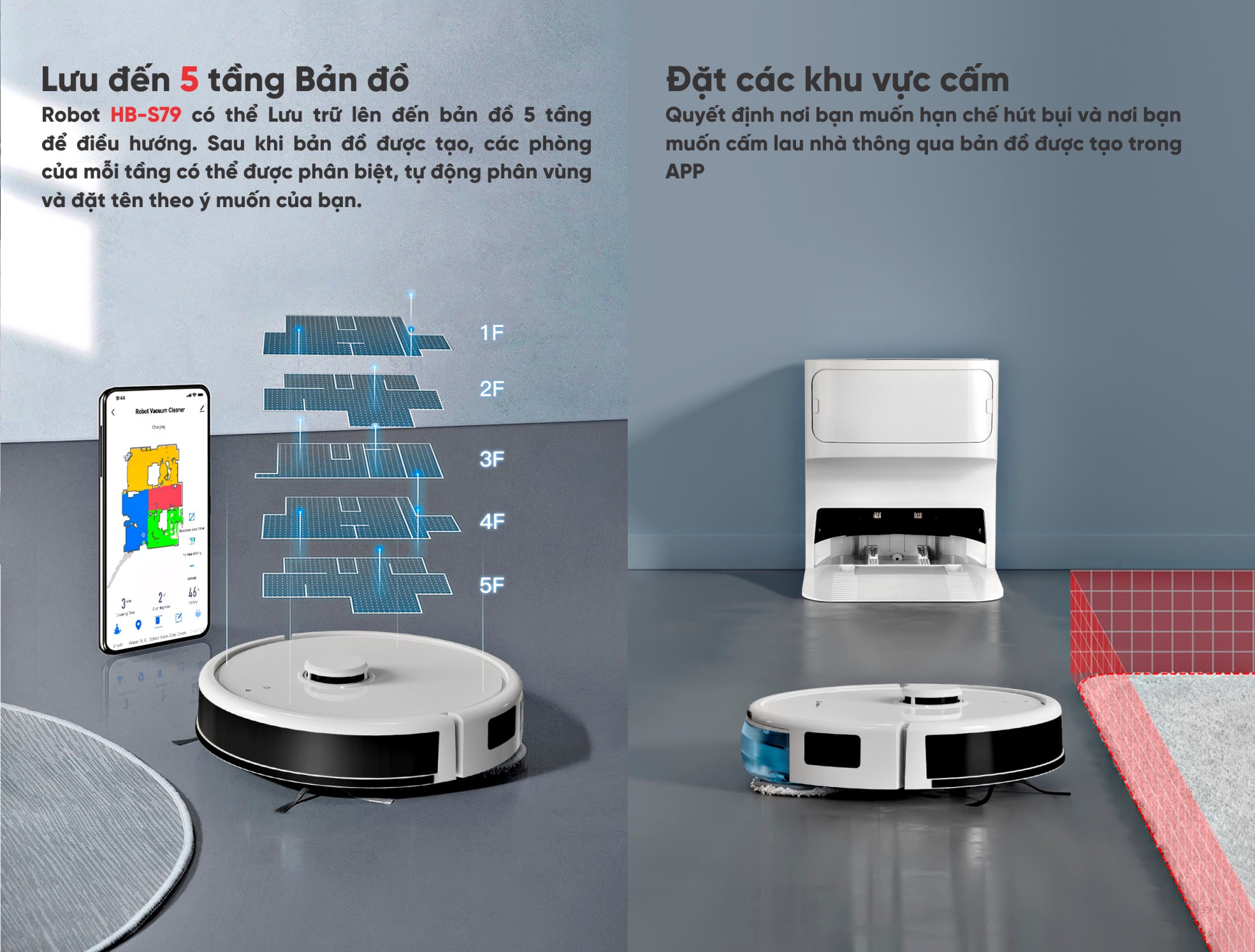 Robot hút bụi Hubert HB-B68-W