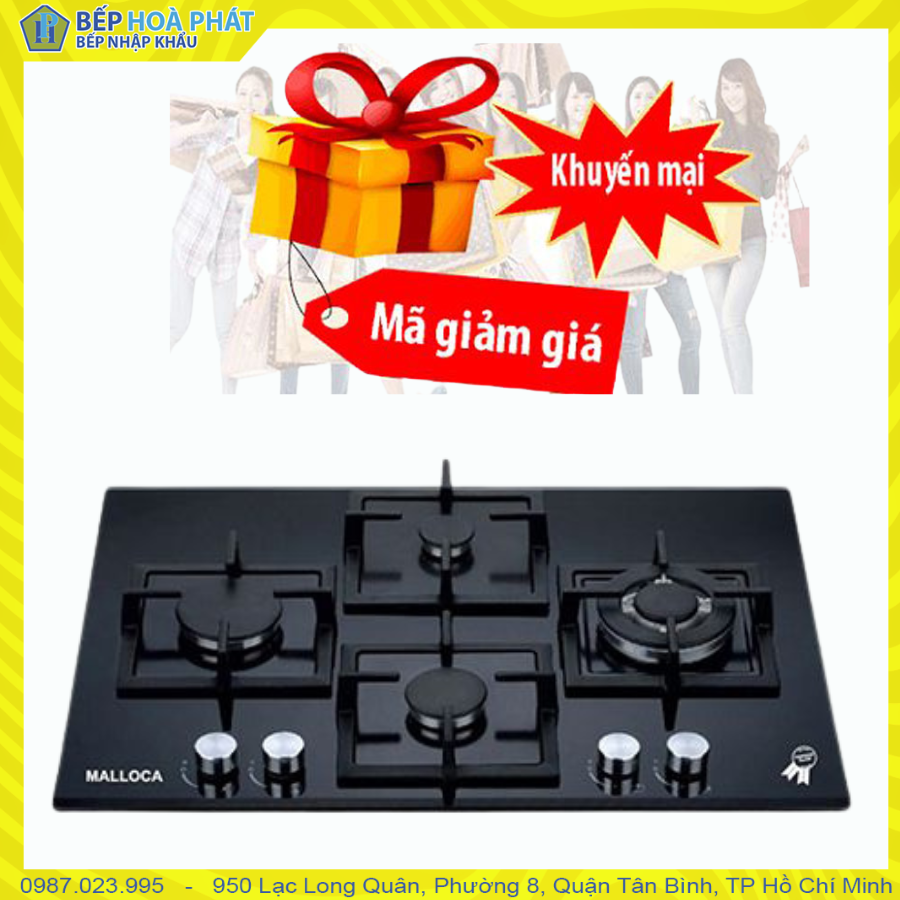 Bếp Malloca 4 Gas GHG724-MCB