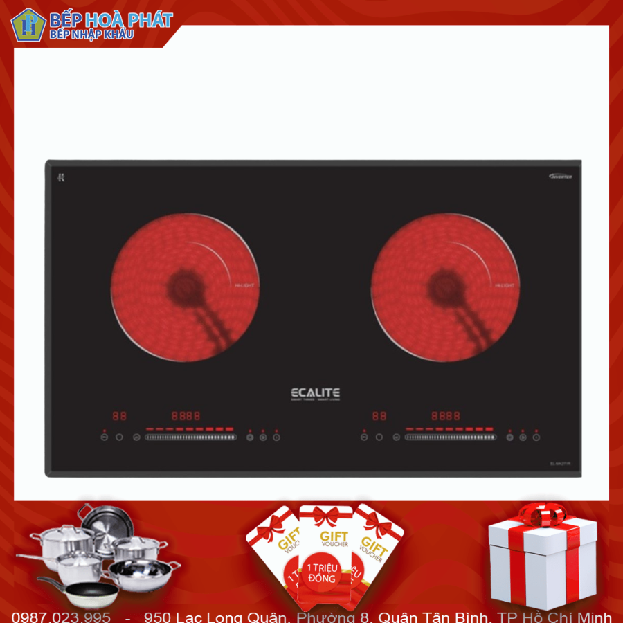 Bếp Điện 2 Vùng Nấu Ecalite EL-MK271R
