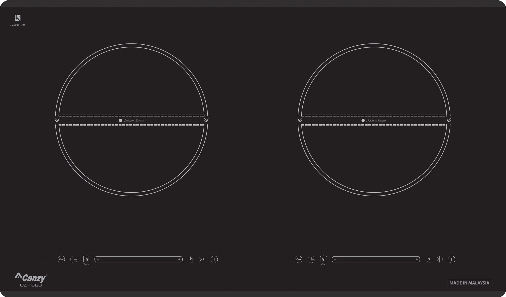 Bếp từ Canzy CZ-66B (Tặng máy hút mùi CZ2070B)