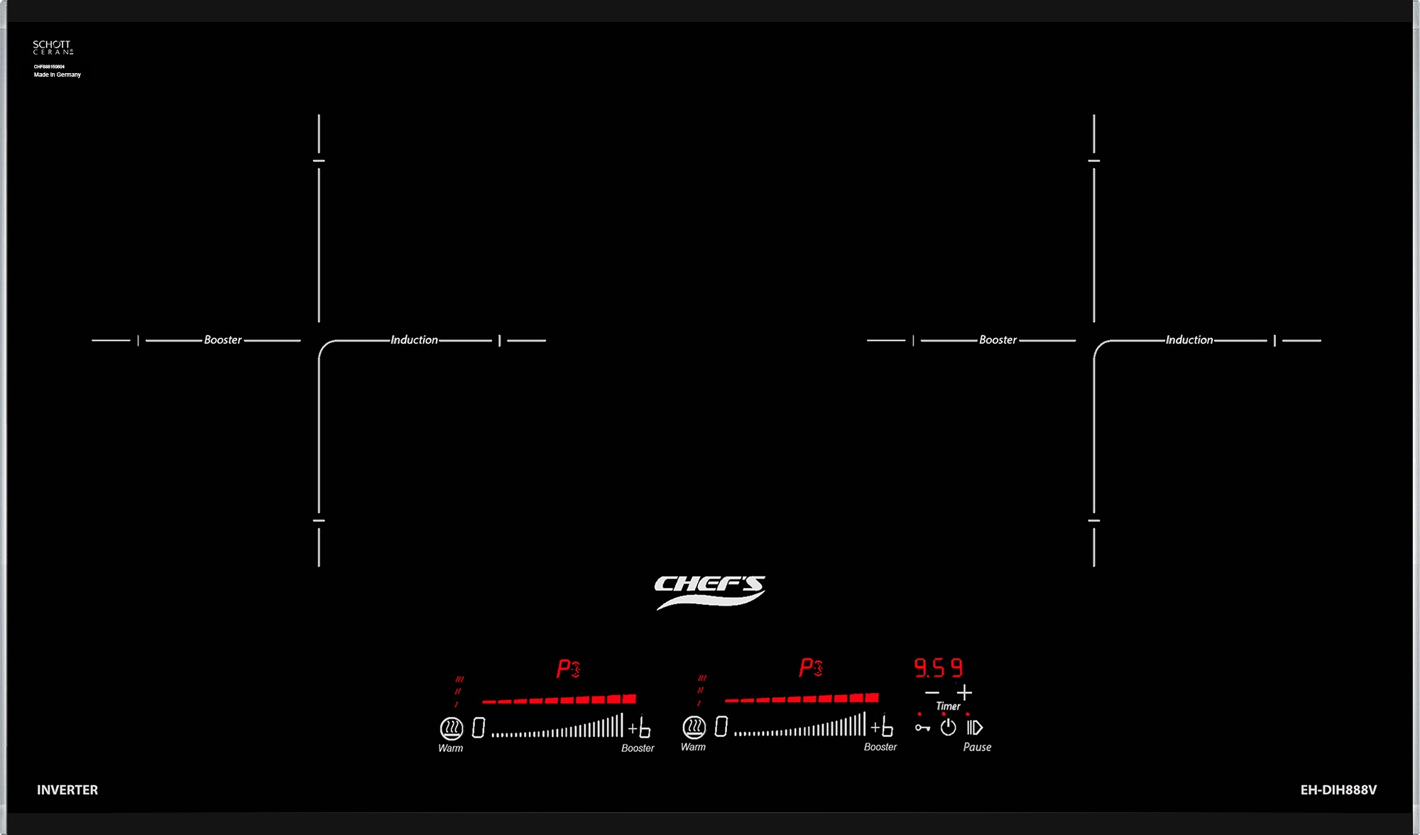 Bếp từ đôi Chefs EH-DIH888V