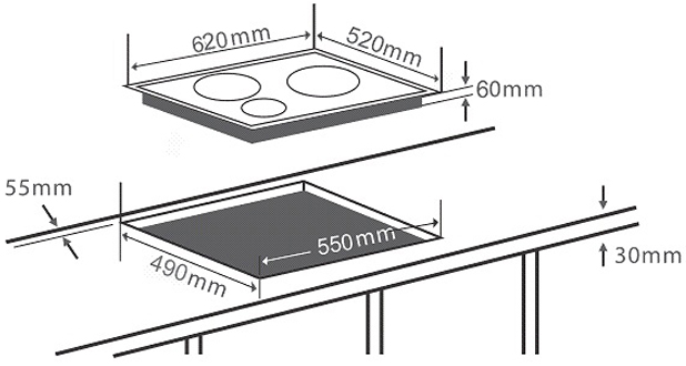 Bếp từ đôi Chefs EH-IH555