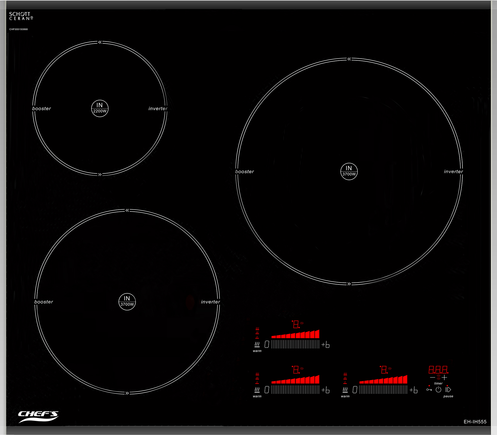 Bếp từ đôi Chefs EH-IH555