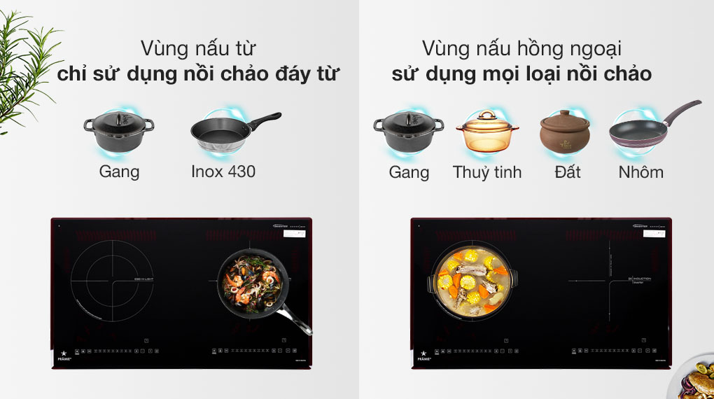 Bếp điện từ đôi Pramie PRMY 2108