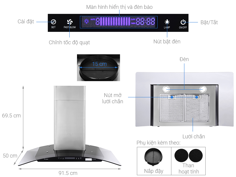Máy hút mùi Pramie AC17-900