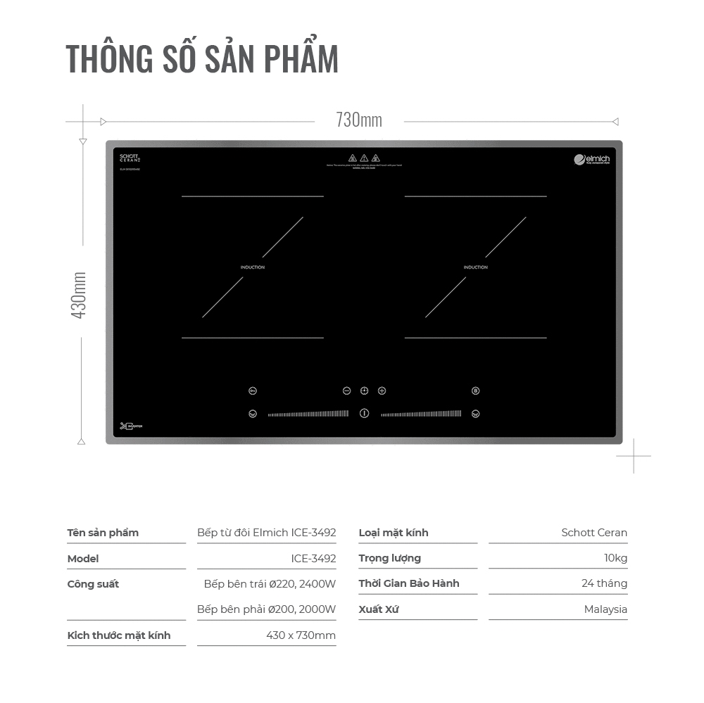 Bếp từ Elmich ICE-3492