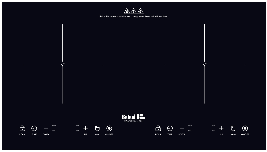 Bếp từ đôi Batani EG-338C