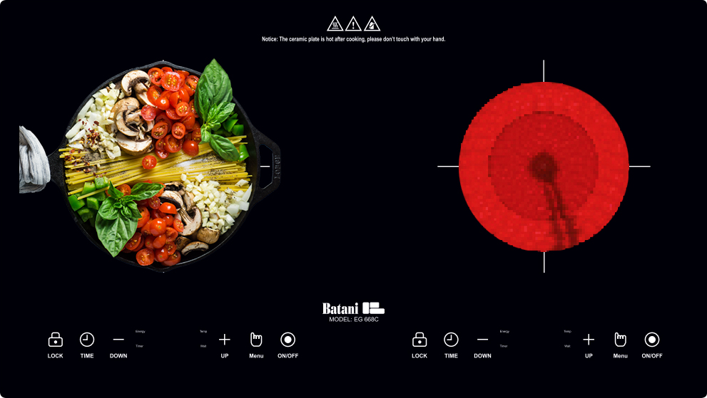 Bếp điện từ đôi Batani EG-668C