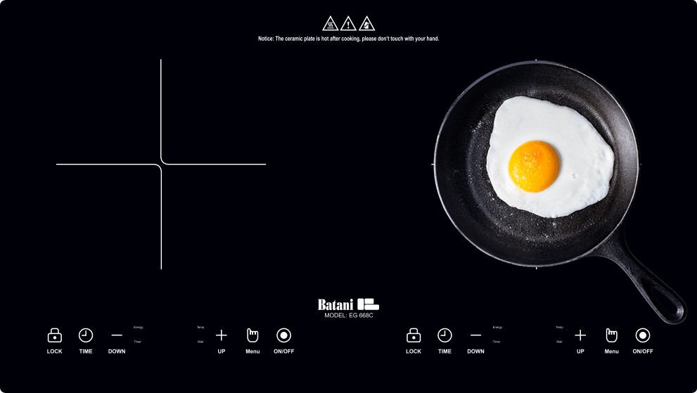 Bếp điện từ đôi Batani EG-668C