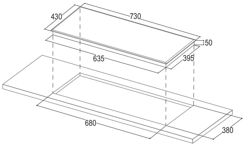 Bếp từ viền inox Kazama mặt chéo Model TK-204S