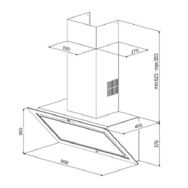 Máy hút mùi Beko HCA 93040 X