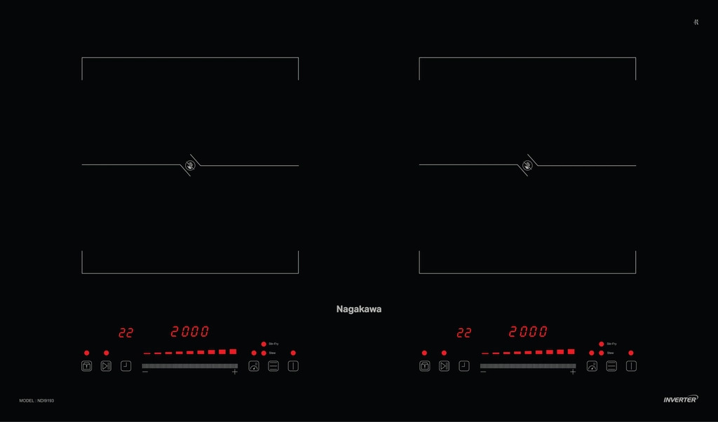 Bếp từ đôi Nagakawa NDI9193