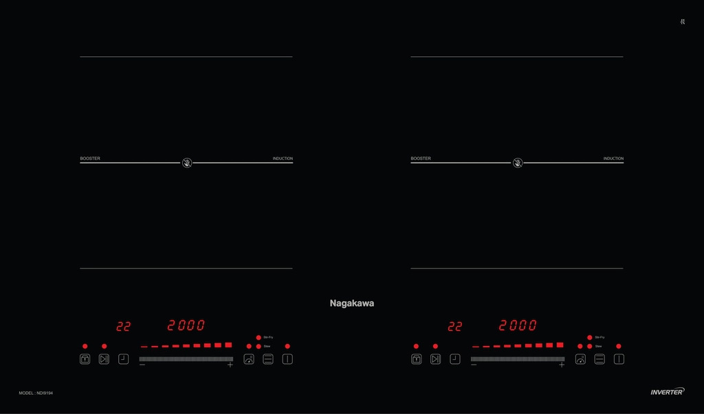 Bếp từ đôi Nagakawa NDI9194