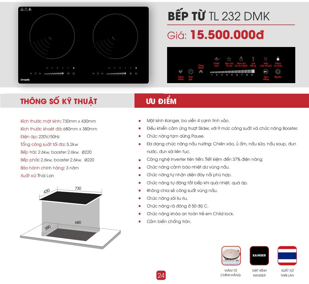 Bếp từ Dmestik TL232DMK