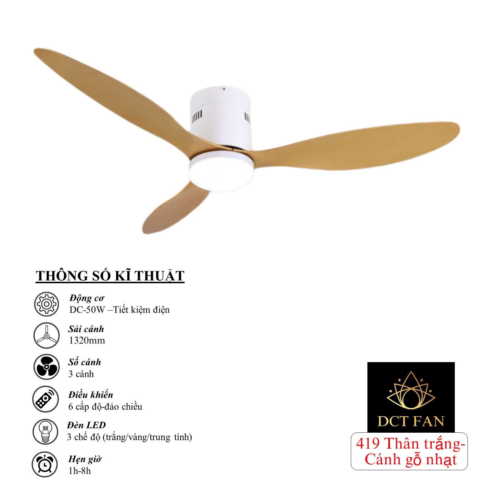 \Quạt trần 3 cánh DCT Fan 419