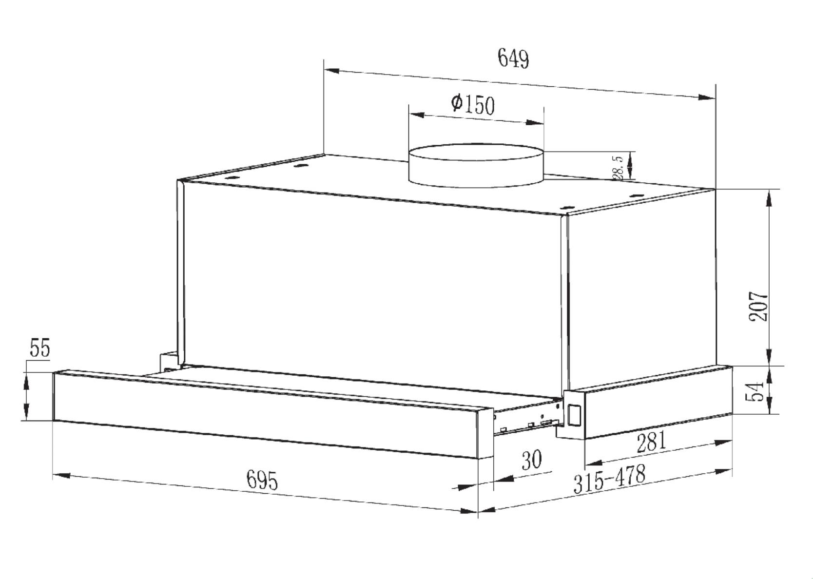 Máy hút mùi Emberton EB - 1011C