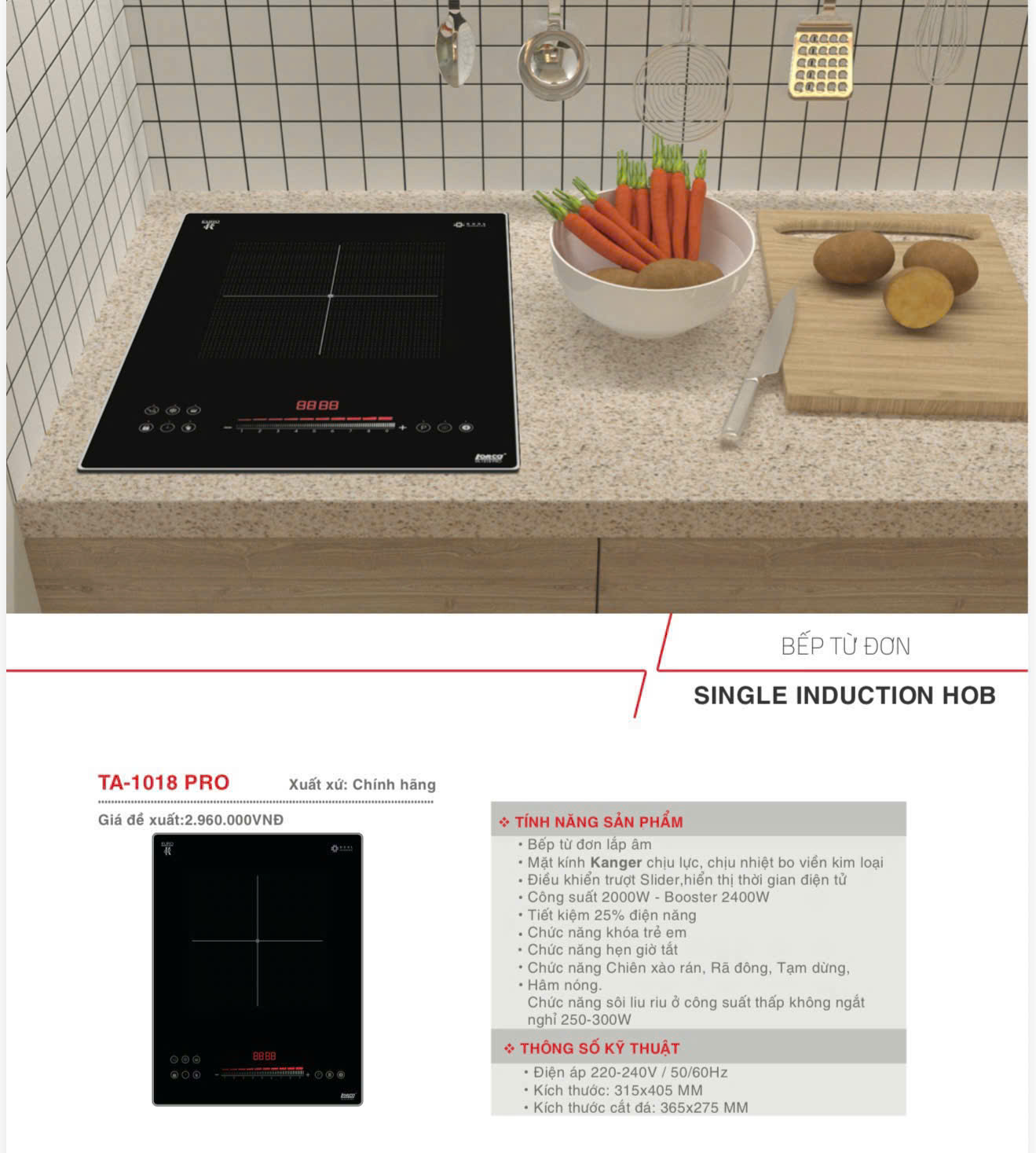 Bếp từ Lorca TA - 1018 Pro