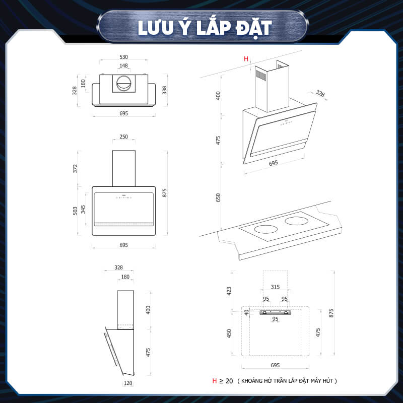 Máy hút mùi Enic V75