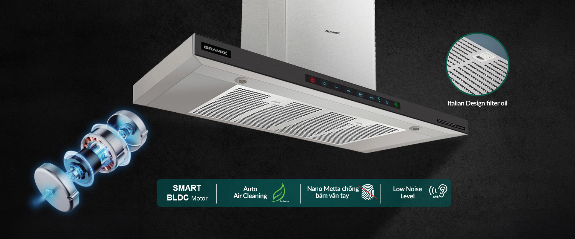 Máy hút mùi Grandx Gx H70C68B