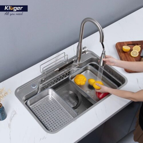 Chậu rửa bát 1 hố Kluger KF7848FS-S78 Plus