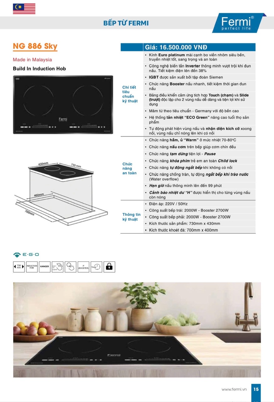 Bếp từ Fermi  NG 886 Sky