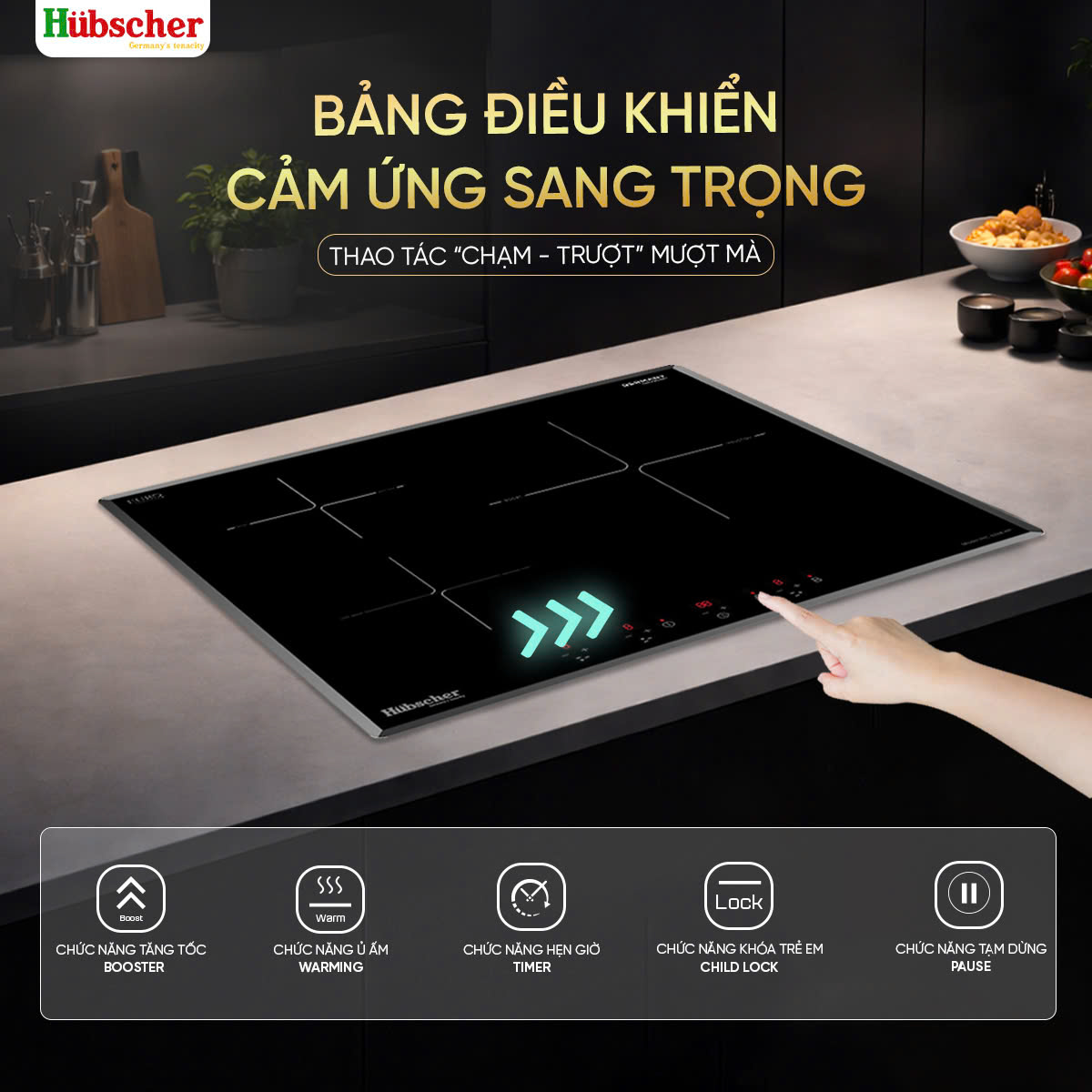 Bếp từ ba vùng nấu Hubscher IHC-6268.HP