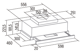 Hút mùi âm tủ kích thước 600mm Cariny CAW-6014SS