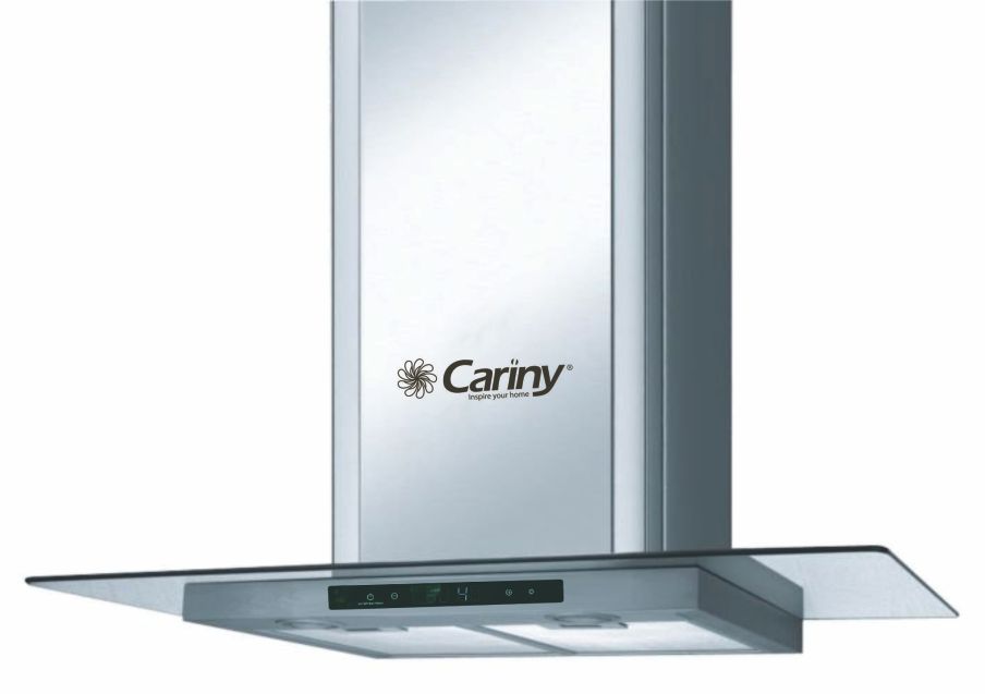 Hút mùi áp tường kính thẳng kích thước 900MM Cariny CAW-9009GS