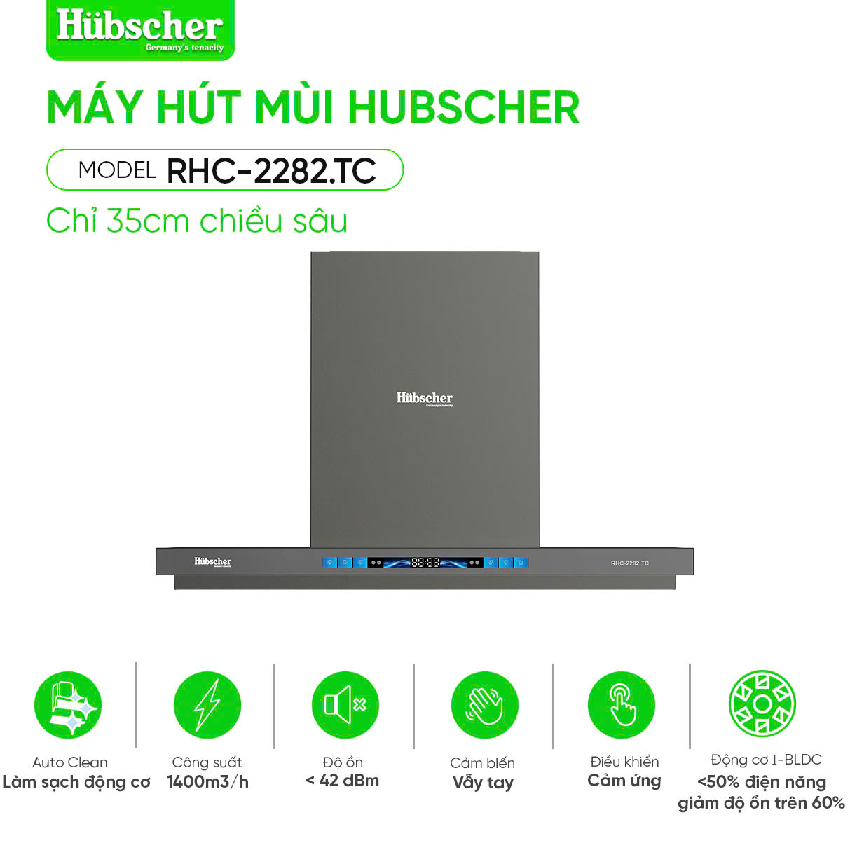 Máy hút mùi Hubscher model RHC-2282.TC