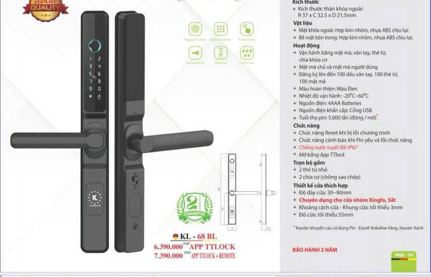 Khóa KASSLER KL - 68BL