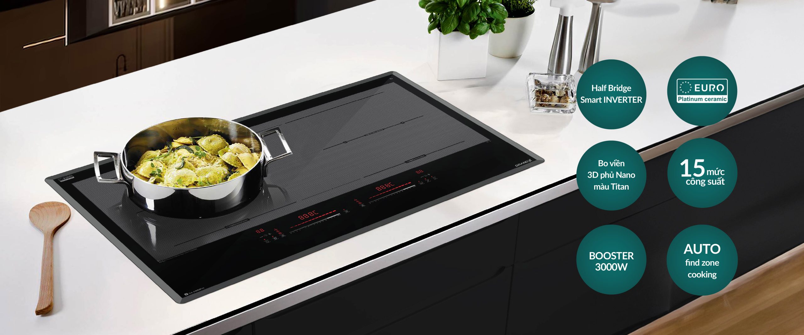 BẾP TỪ ĐÔI GRANDX GX IH858PRO