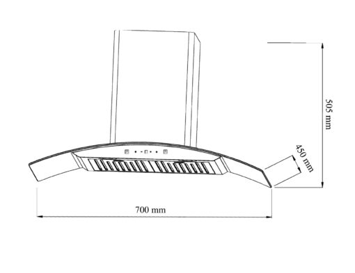 Hút mùi kính cong Hesman HO3102