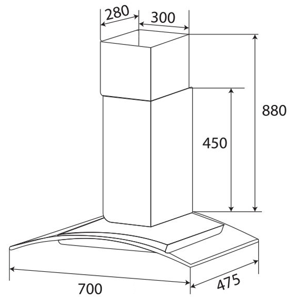 Máy hút mùi kính cong KAFF KF-GB027
