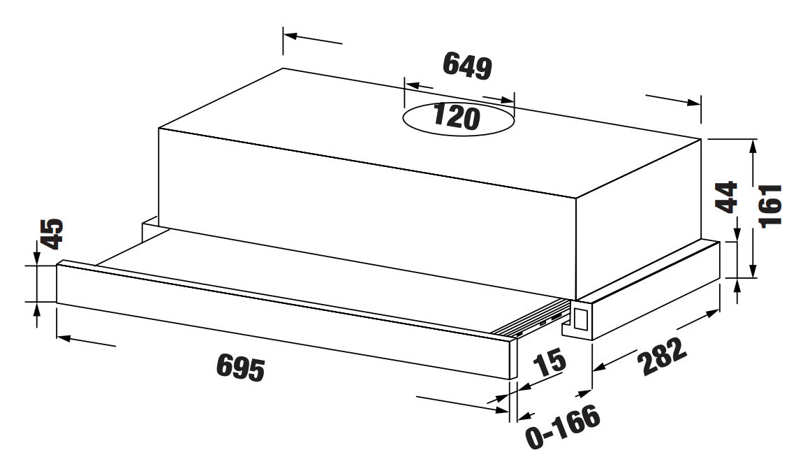 Máy hút mùi  Âm Tủ KAFF KF-TL70SH
