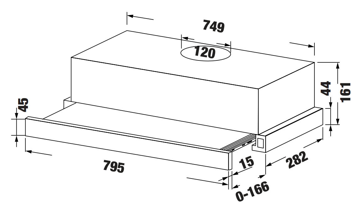 Máy hút mùi âm tủ Kaff KF-TL80SH