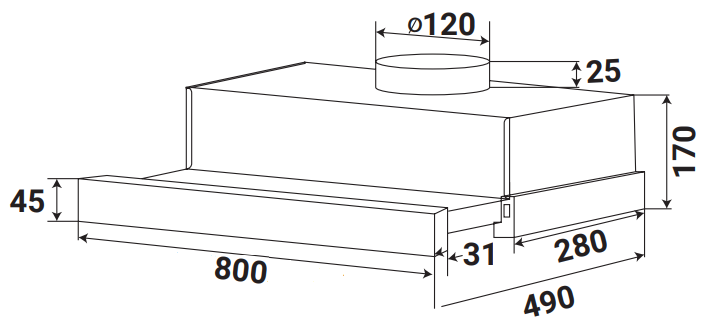 Máy hút mùi âm tủ  KF-TL1008B