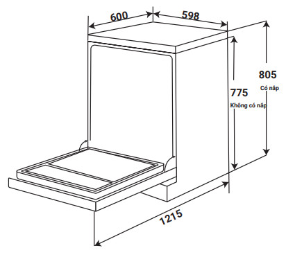 Máy rửa bát KAFF KF- BHMI775YB