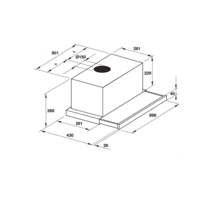 Máy hút mùi âm tủ Hafele DHI623GSG 539.86.052