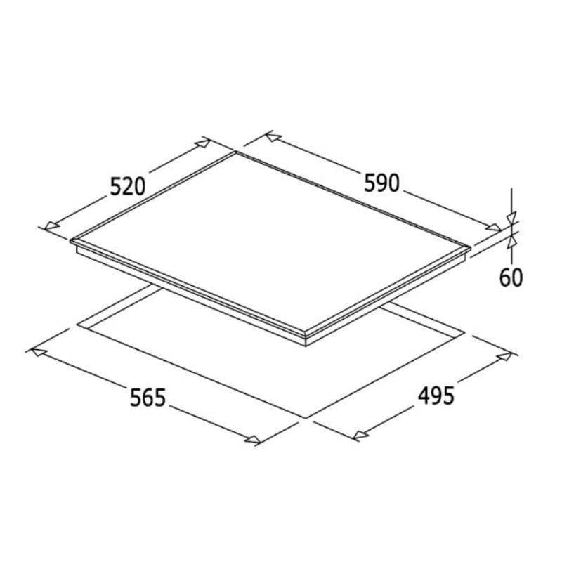 Bếp từ Hafele HC-I6037B 536.61.801 lắp âm 3 vùng nấu