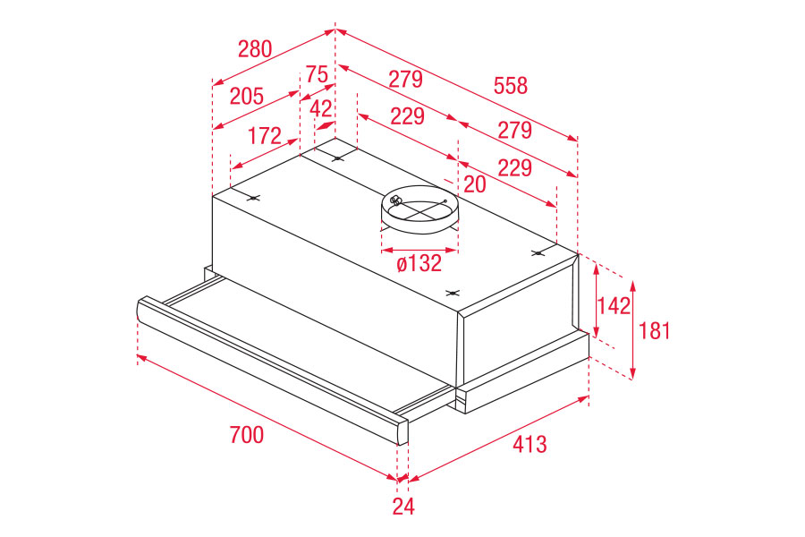 Máy hút mùi âm tủ Teka TL 7310